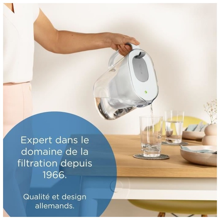 BRITA Carafe filtrante Style bleue (2,4L) inclus 1 cartouche filtrante