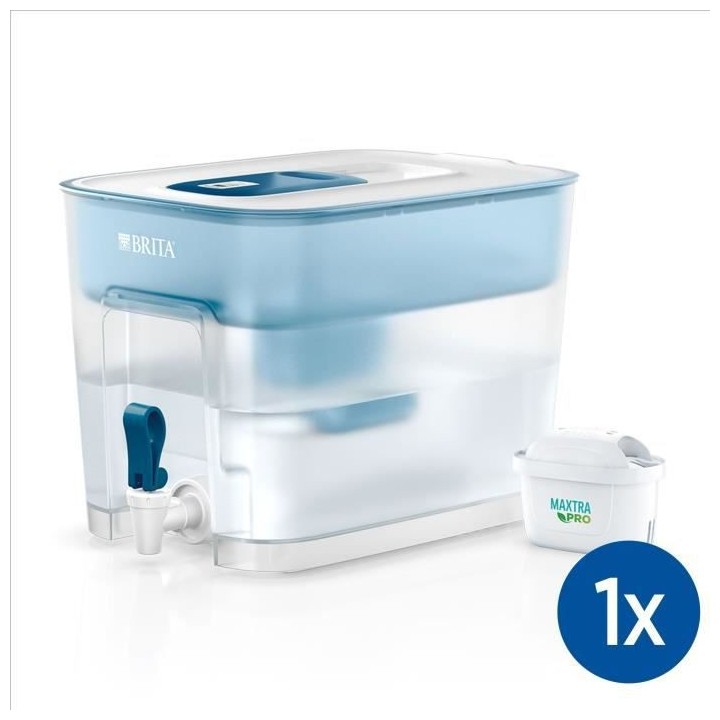 BRITA Distributeur d'eau filtrée Flow bleu (8,2L) inclus 1 cartouche