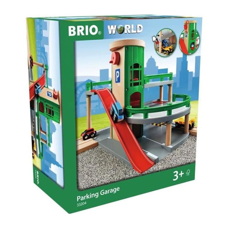 Brio World Garage Rail / Route - 3 niveaux - Accessoire pour circuit de train en bois - Ravensburger - Mixte des 3 ans - 33204