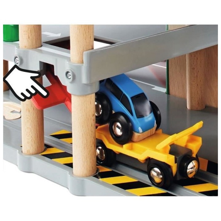 Brio World Garage Rail / Route - 3 niveaux - Accessoire pour circuit d
