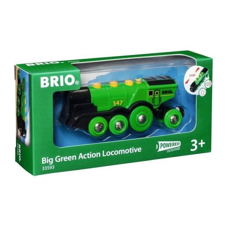 Brio World Locomotive Verte Puissante a piles - Accessoire son & lumiere Circuit de train en bois - Ravensburger - Des 3 ans - 3