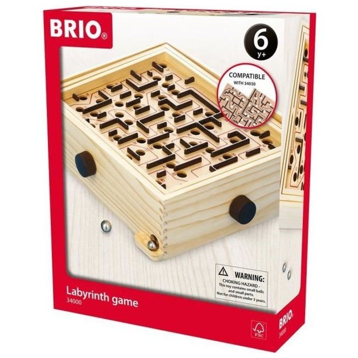 Brio Jeu de Labyrinthe (L'Original) - Jeu d'adresse en bois - Ravensbu