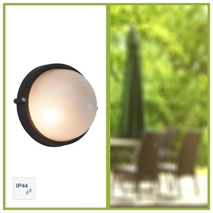 BRILLIANT - SILVESTER Applique extérieure - coloris noir - verre/mét