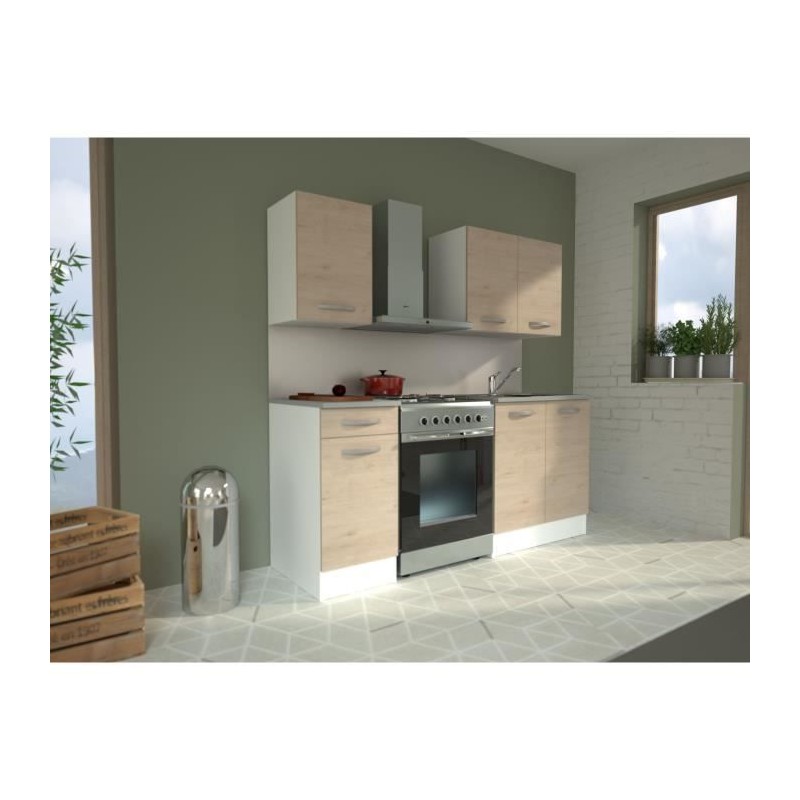 Cuisine complete OSLO - L 180cm - Chene - Plan de travail inclus