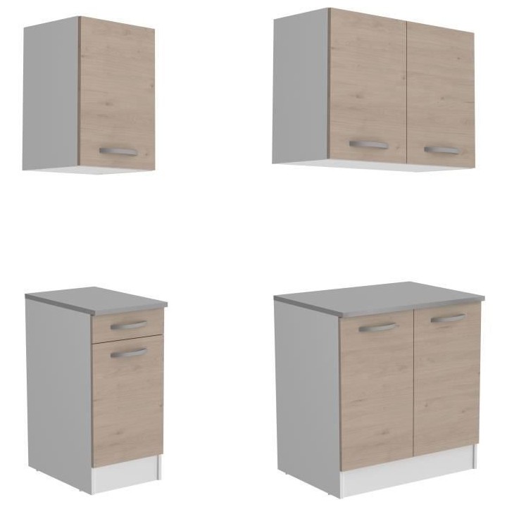 Cuisine complete OSLO - L 180cm - Chene - Plan de travail inclus