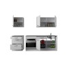 Cuisine Complete OSLO - L 240cm - Blanc - Plan de travail Inclus