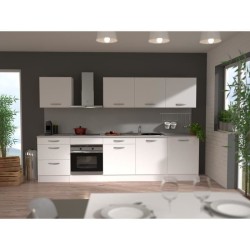 Cuisine Complete OSLO - L 240cm - Blanc - Plan de travail Inclus