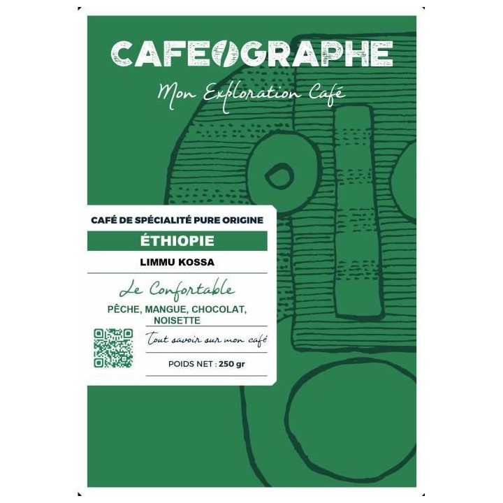 CAFEOGRAPHE Pack de café en grains Ethiopie Limmu Kossa