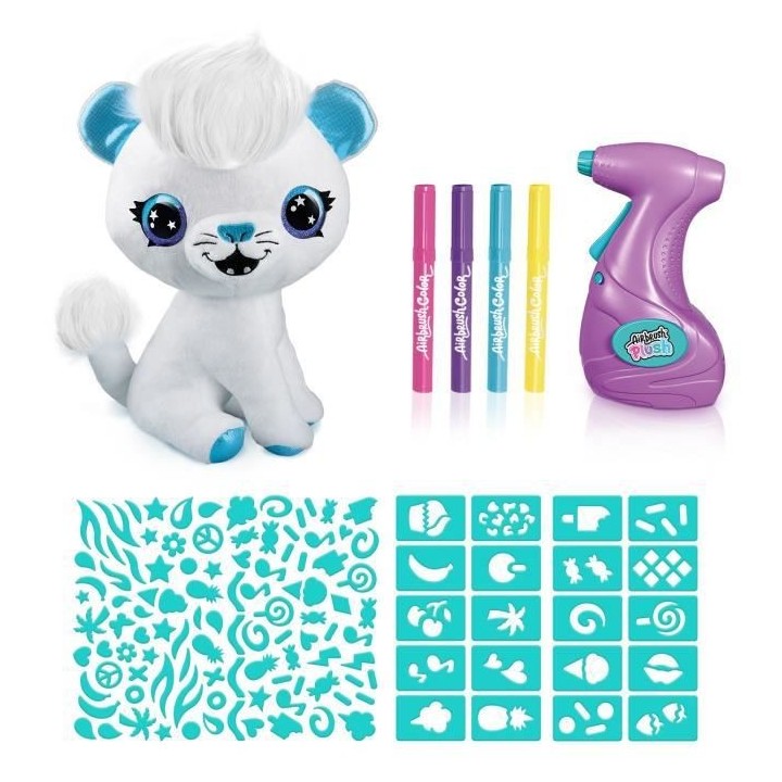 Peluche Airbrush Chat a personnaliser - Peluche spray art avec feutres