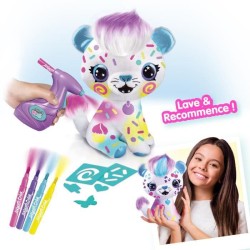 Peluche Airbrush Chat a personnaliser - Peluche spray art avec feutres et pochoirs - OFG 248 - Canal Toys