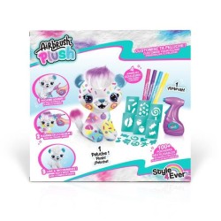 Peluche Airbrush Chat a personnaliser - Peluche spray art avec feutres et pochoirs - OFG 248 - Canal Toys