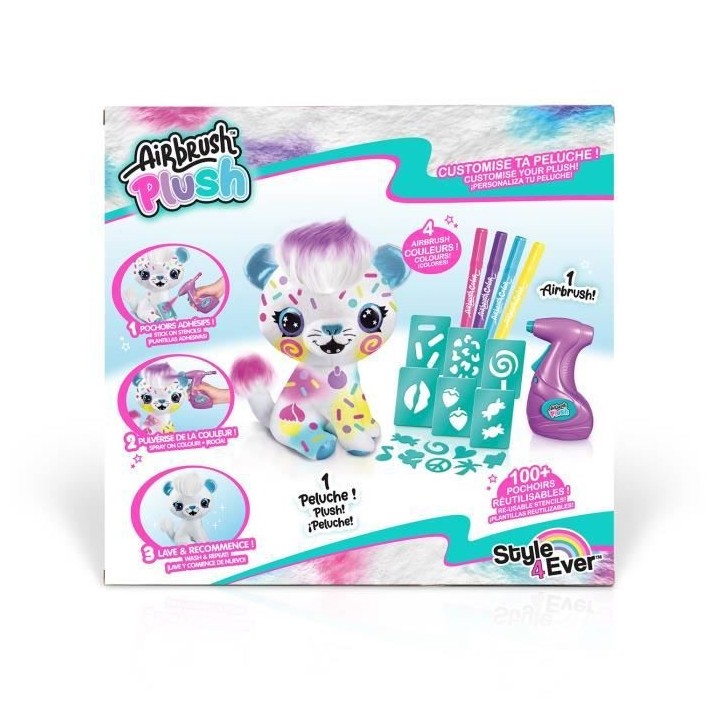 Peluche Airbrush Chat a personnaliser - Peluche spray art avec feutres