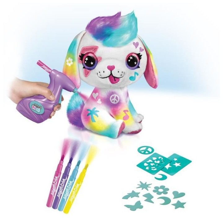 Peluche Airbrush Chiot a personnaliser - Peluche spray art avec feutre