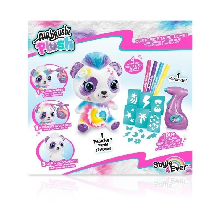 Peluche Airbrush Panda a personnaliser - Peluche spray art avec feutre