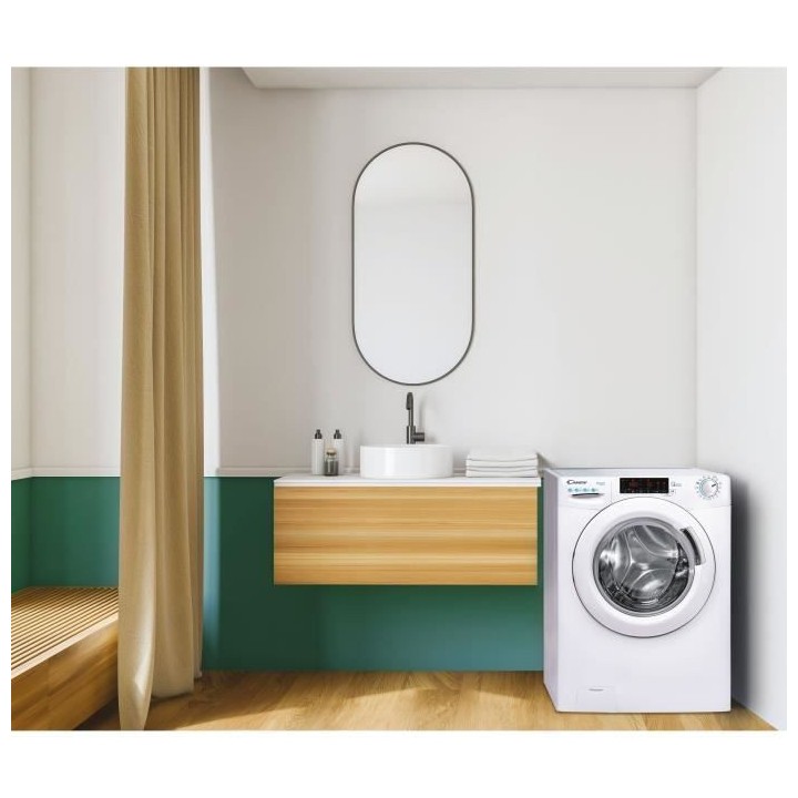 Lave-linge hublot CANDY CS 128TXME-S - 8 kg - Induction - L60cm - 1200