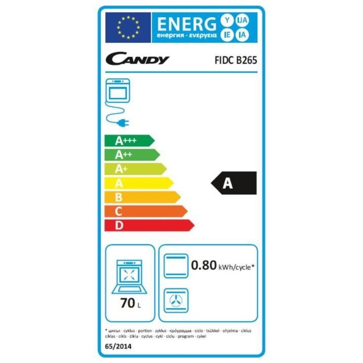 Four catalyse encastrable - convection naturelle CANDY FIDC B265 - Bla