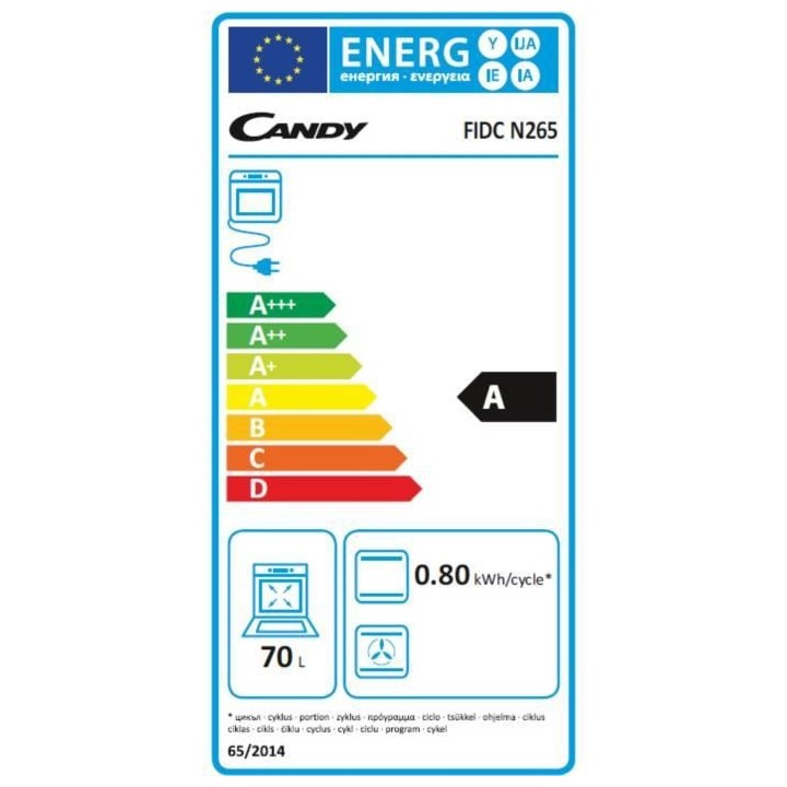 Four catalyse encastrable - convection naturelle CANDY FIDC N265 - Noi