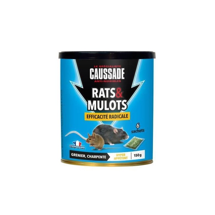 Caussade CARMUC150 Rats & Mulots - 6 sachets Cereales pret a l'emploi
