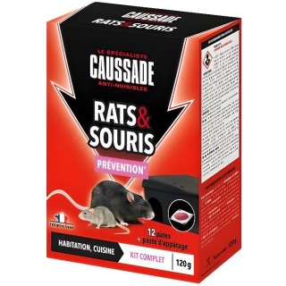 Caussade CARSPT120B Rats & Souris - Kit traitement 12 Pates pret a l'e