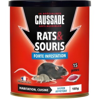 Caussade CARSPT150 Rats & Souris - 15 Pates Appat pret a l'emploi -Hab