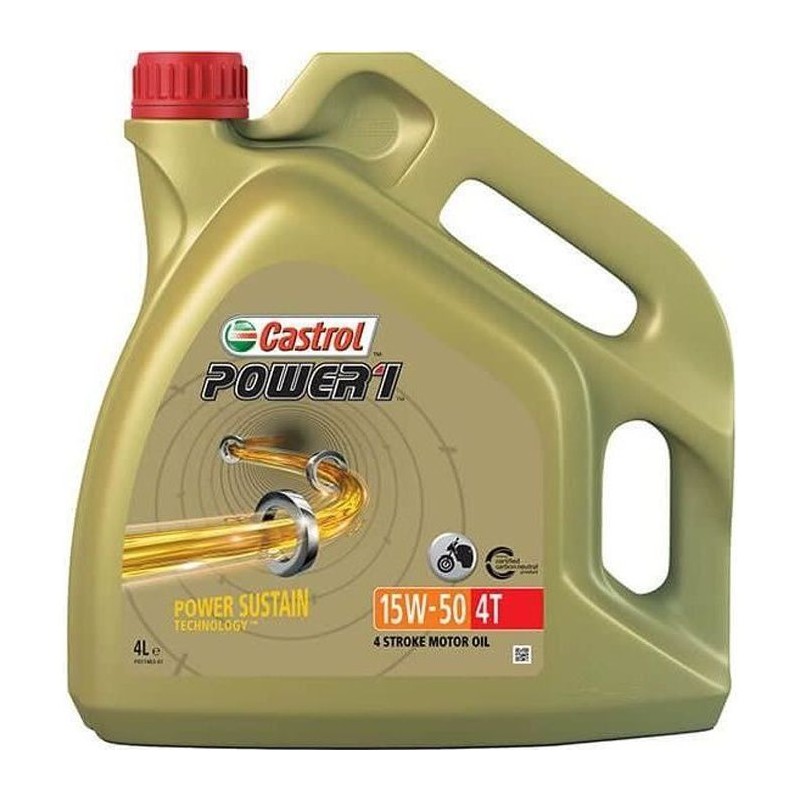 Huile-Additif Power 1 4T - CASTROL - Synthetique / 15W50 / 4L