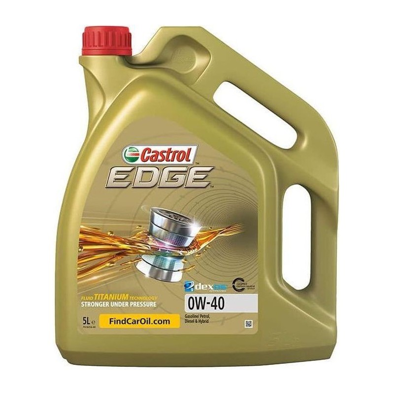 Huile-Additif Edge - CASTROL - Synthetique / 0W40 / 5L