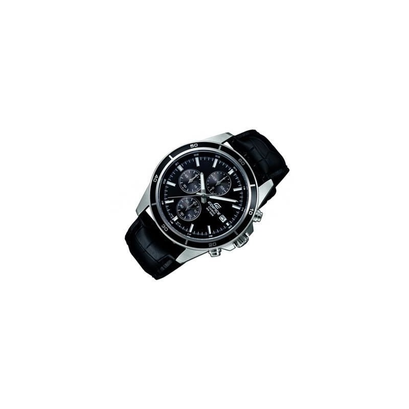 CASIO - Montre en cuir véritable - EDIFICE - Noir