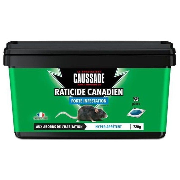 CAUSSADE CARPT720 Raticide Canadien Pat'Appat Fortes Infestations | 72