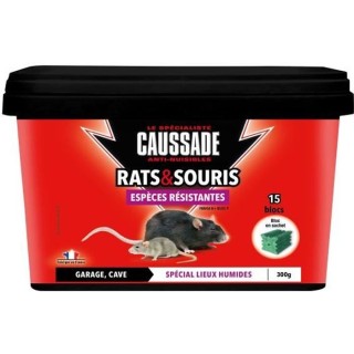 Caussade CARSBLBF300 Anti Rats & Souris | 15 Blocs | Lieux Humides | G
