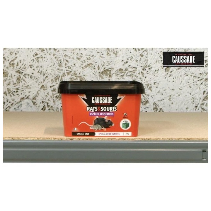 Caussade CARSBLBF300 Anti Rats & Souris | 15 Blocs | Lieux Humides | G