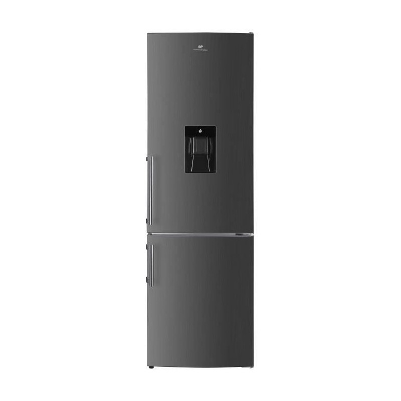 CONTINENTAL EDISON CEFC260IX Réfrigérateur congélateur bas 260 L - Froid statique - L 55 cm x P 56 cm x H 180 cm inox