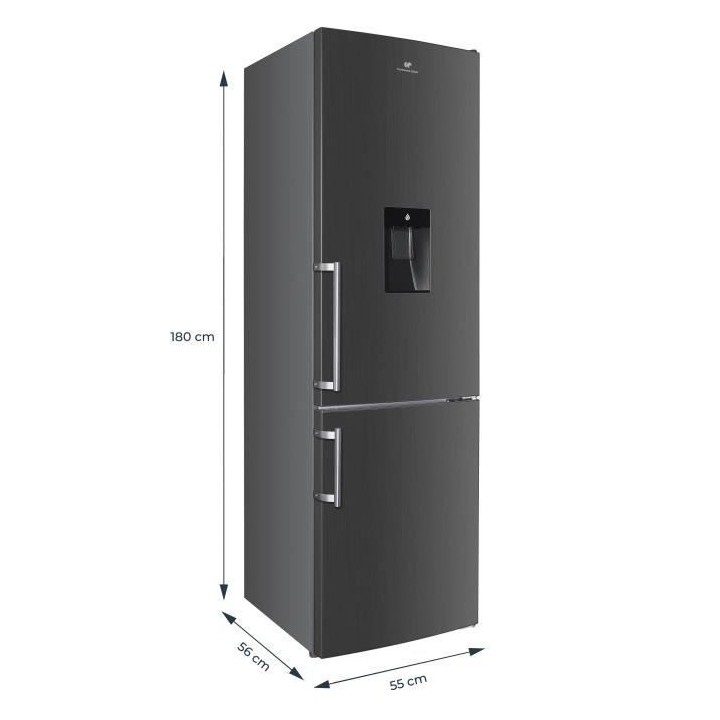 CONTINENTAL EDISON CEFC260IX Réfrigérateur congélateur bas 260 L -