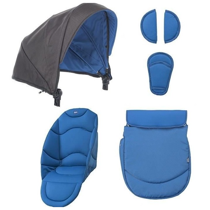 CHICCO Set Accessoires Poussette Urban Power Bleu avec capote et tabli