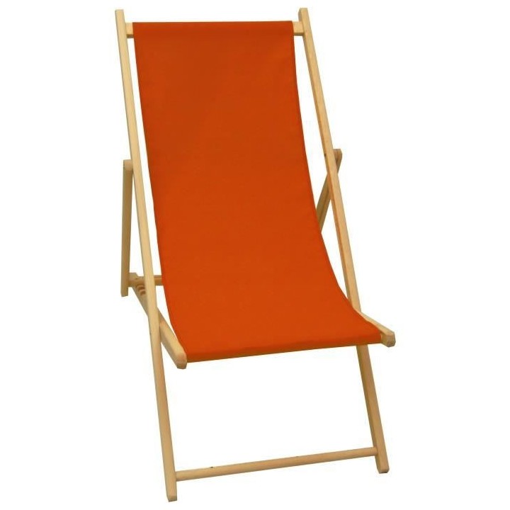 JARDIN PRIVE - Chilienne en bois coloris paprika - Tissu traité dépe