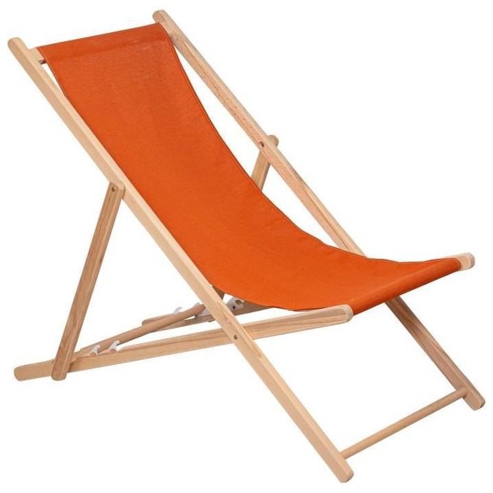 JARDIN PRIVE - Chilienne en bois coloris paprika - Tissu traité dépe