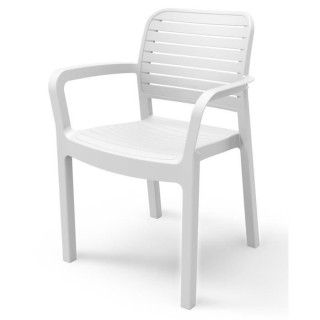 Lots de 6 Fauteuils monoblocs coloris blanc - empilables en résine de