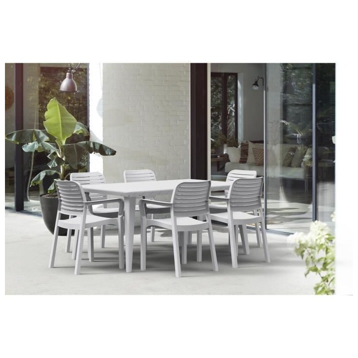 Lots de 6 Fauteuils monoblocs coloris blanc - empilables en résine de