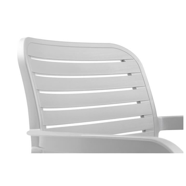 Lots de 6 Fauteuils monoblocs coloris blanc - empilables en résine de