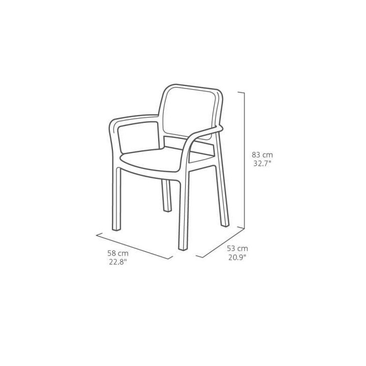 Lots de 6 Fauteuils monoblocs coloris blanc - empilables en résine de