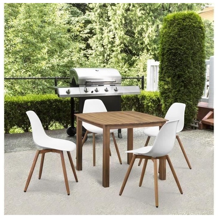 Lot de 4 chaises de jardin polypropylene - 50 x 55 x 85,5 cm