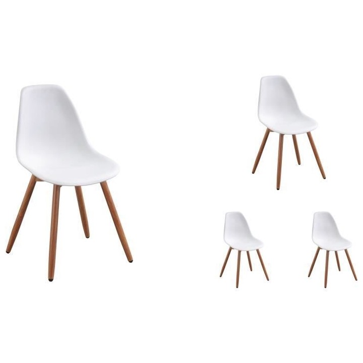 Lot de 4 chaises de jardin polypropylene - 50 x 55 x 85,5 cm