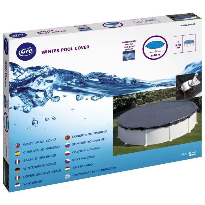 GRE - Bâche hiver 120g /m² pour piscine Ø3,50m