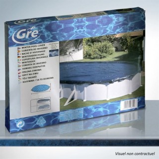 GRE - Bâche hiver de 120g/m² pour piscine hors-sol ronde de Ø4m a