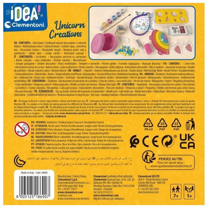Jeu Clementoni - Créations licornes - 18690 - Des 7 ans