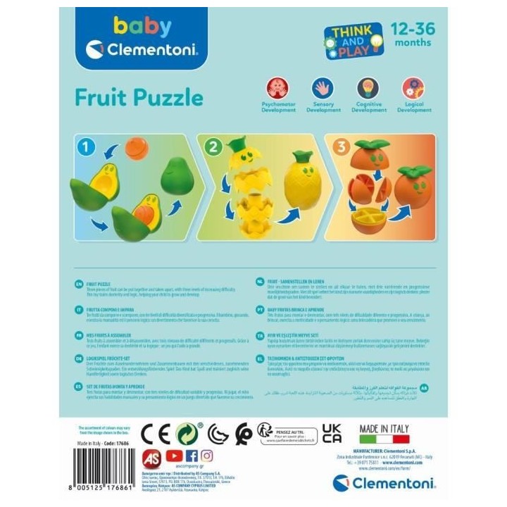 Clementoni - Mes fruits a assembler