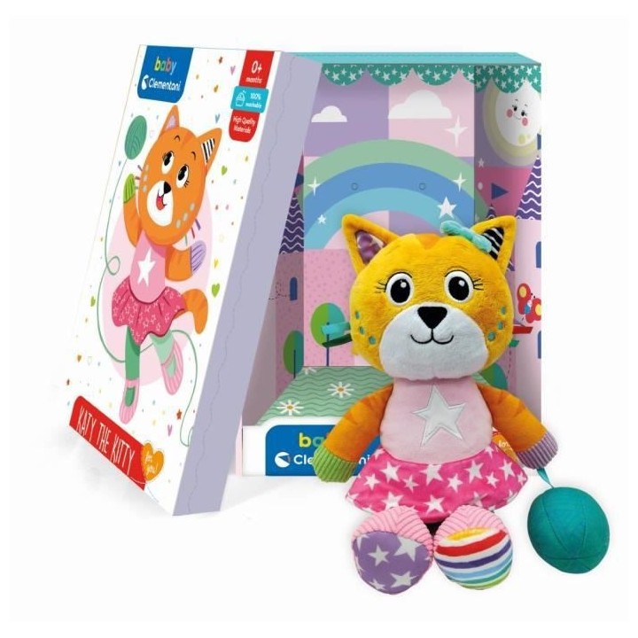 Peluche Chat - Coffret Cadeau - Clementoni - Des la Naissance