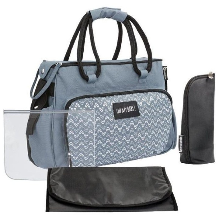 BADABULLE Sac a Langer Boho, Gris