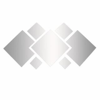 Miroir a coller carrée - Gris argenté - 26 x 46 x 24 cm