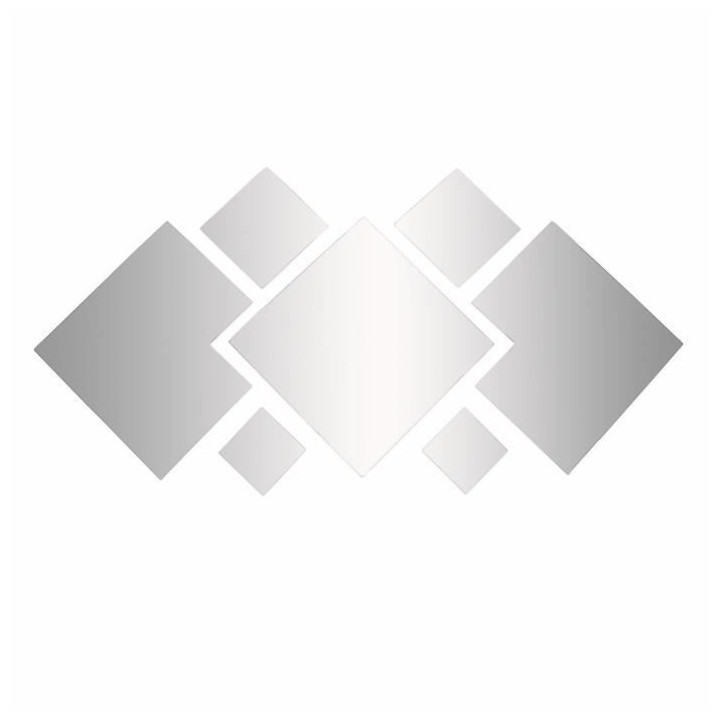 Miroir a coller carrée - Gris argenté - 26 x 46 x 24 cm