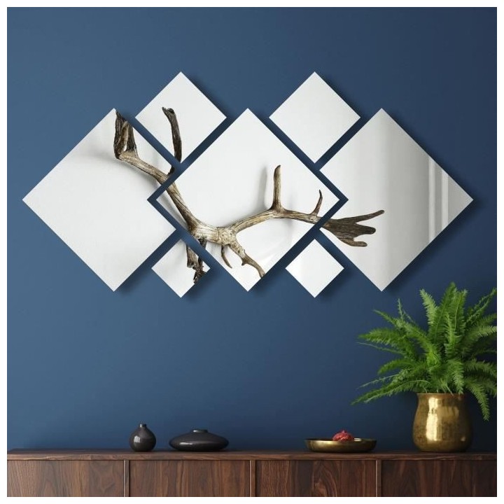 Miroir a coller carrée - Gris argenté - 26 x 46 x 24 cm